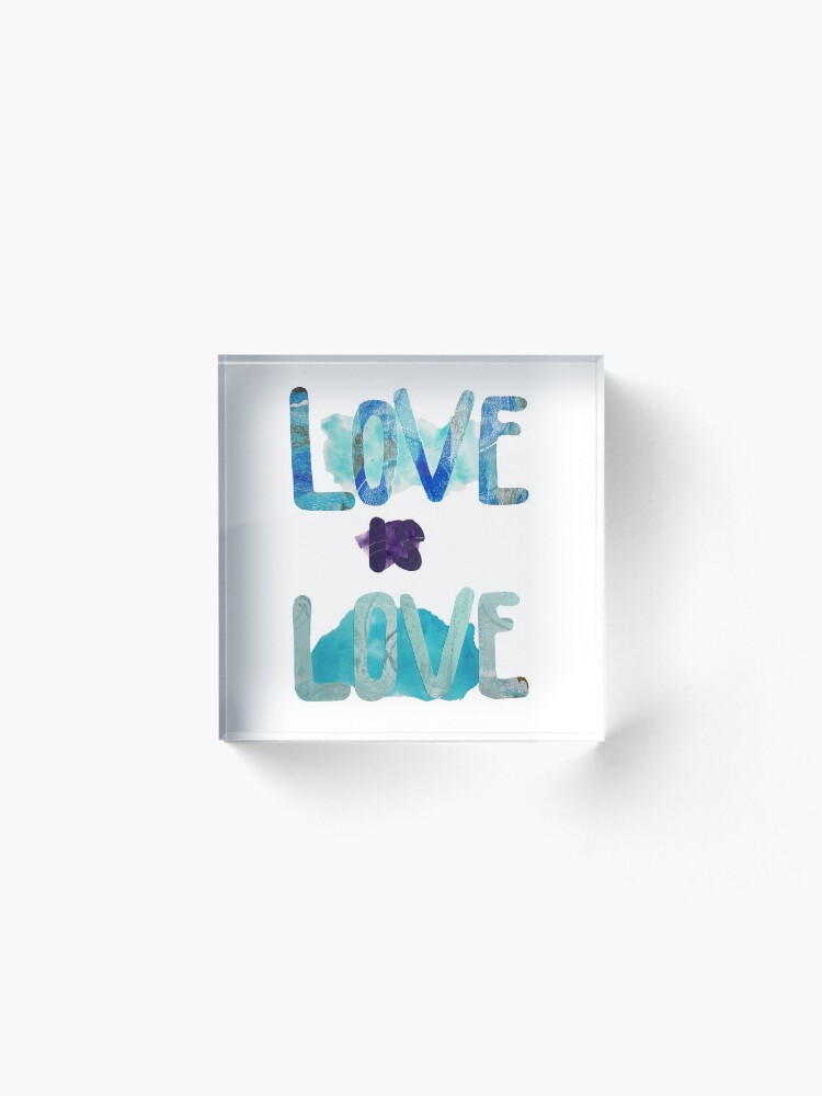 Alternate view of Love Is Love (Blue Design) Acrylic Block