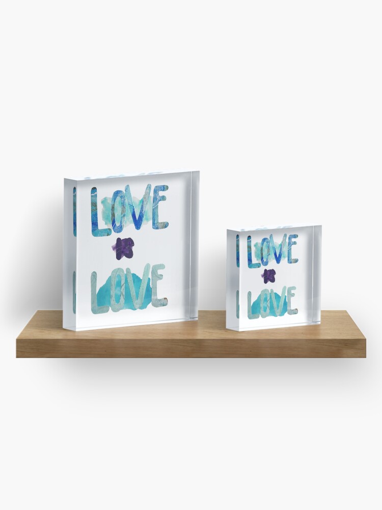 Alternate view of Love Is Love (Blue Design) Acrylic Block