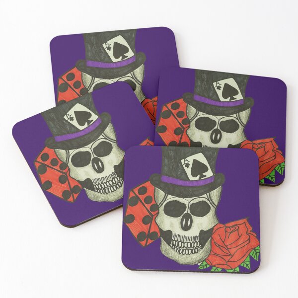 Item preview, SKULL WITH ROSE IN TOP HAT designed and sold by Redbubble_Redhead.