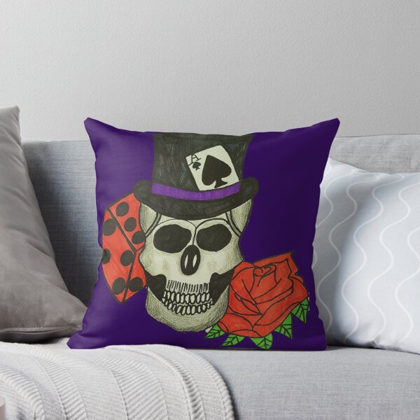 Item preview, SKULL WITH ROSE IN TOP HAT designed and sold by Redbubble_Redhead.