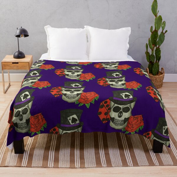 Item preview, SKULL WITH ROSE IN TOP HAT designed and sold by Redbubble_Redhead.
