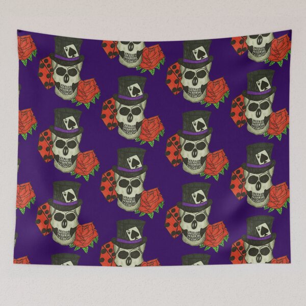 Item preview, SKULL WITH ROSE IN TOP HAT designed and sold by Redbubble_Redhead.