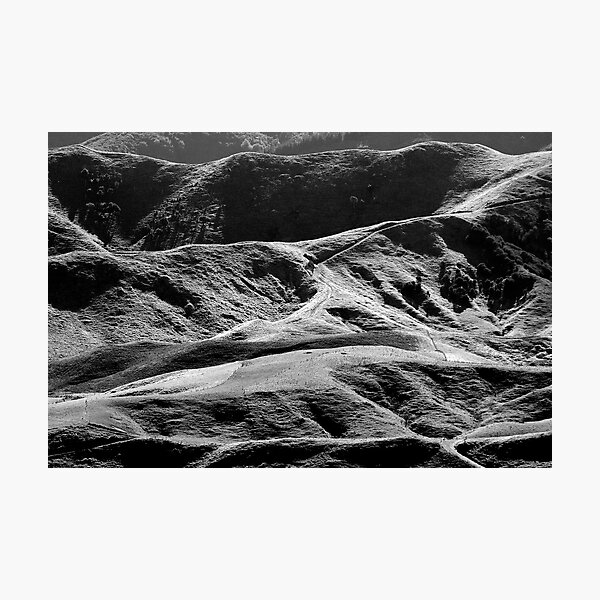 New Zealand's Hilly Farmland Photographic Print