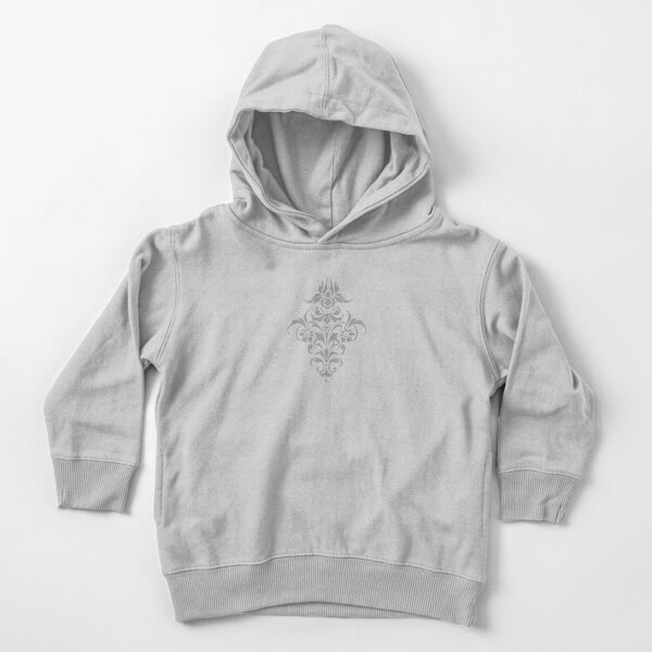 Damask Pattern | Grey and White | Vintage Patterns | Monochrome |   Toddler Pullover Hoodie