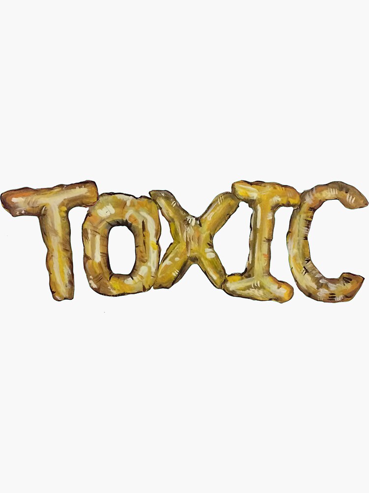 "toxic gold foil balloon letters" Sticker by shanzarts Redbubble