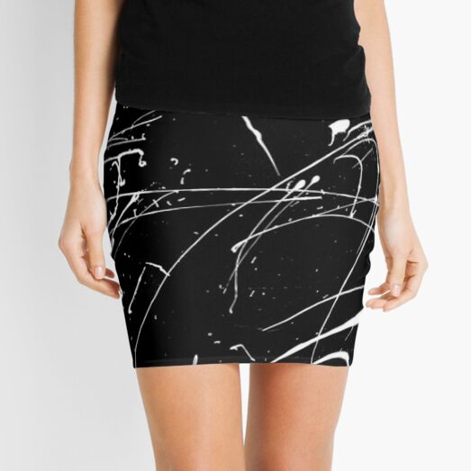 MONOCHROME MINIMALISM SPLATTER ABSTRACT PATTERN Mini Skirt