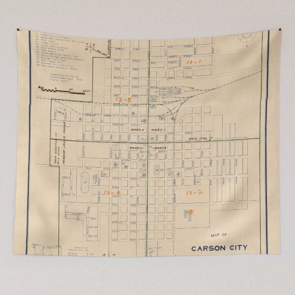 Item preview, Vintage map of Carson City NV (1940) designed and sold by BravuraMedia.
