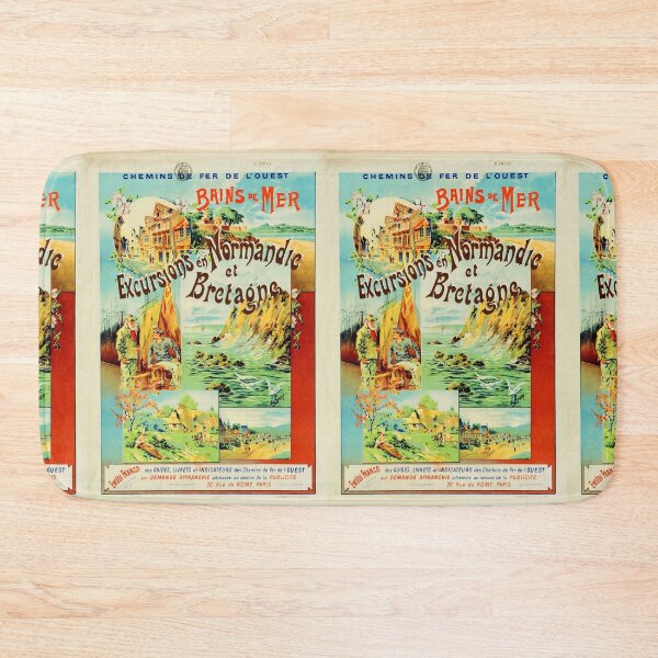 Item preview, OUEST Normandie et Bretagne vintage travel poster designed and sold by stickart-marek.