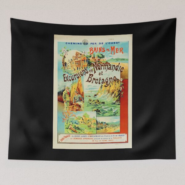 Item preview, OUEST Normandie et Bretagne vintage travel poster designed and sold by stickart-marek.