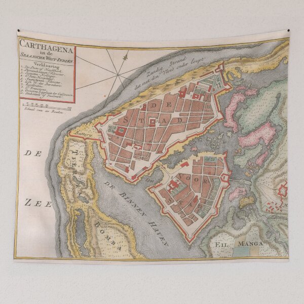 Item preview, Vintage Cartagena Colombia Map (1766) designed and sold by BravuraMedia.