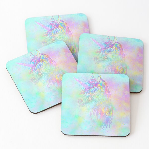 Artikelvorschau,  Rainbow Blots Unicorn (Einhorn) Pink Horn entworfen und verkauft von goedesign.
