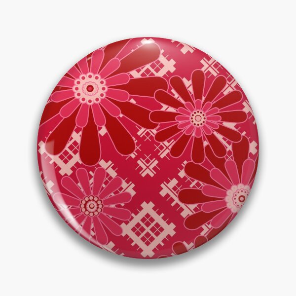 Item preview, red floral pattern  designed and sold by fuzzyfox.