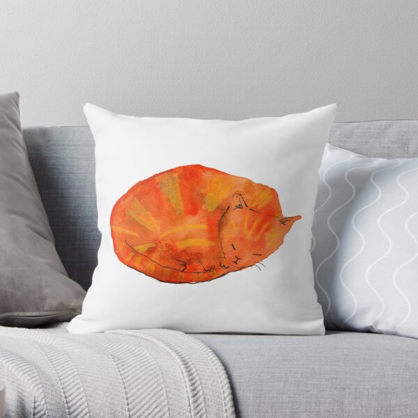 Ginger Cat Throw Pillow