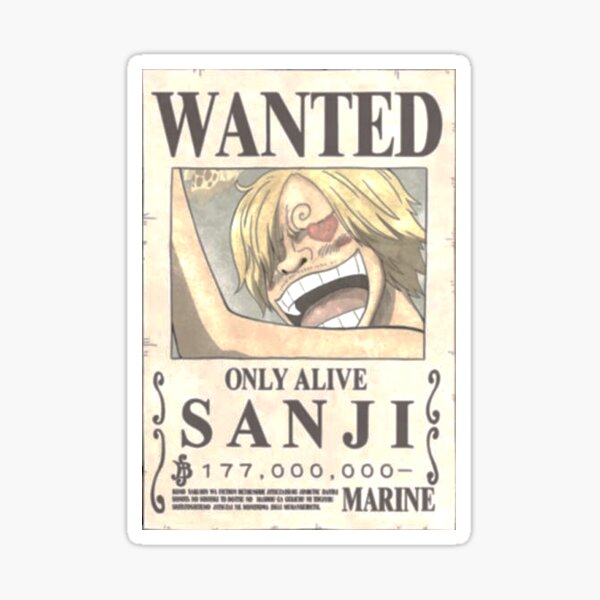 Sanji Wanted Stickers Redbubble