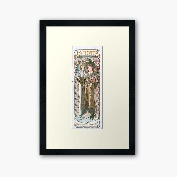 Poster de La Tosca con Sarah Bernhardt Lámina enmarcada