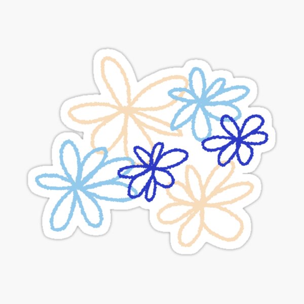 Item preview, blue flowers combo designed and sold by Allie Higgins.