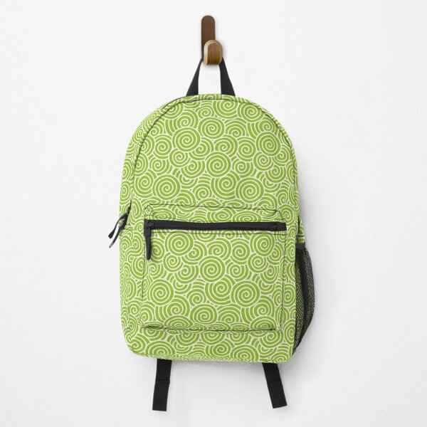 Chinese Spiral Pattern | Swirls | Lime Green and White |  Backpack