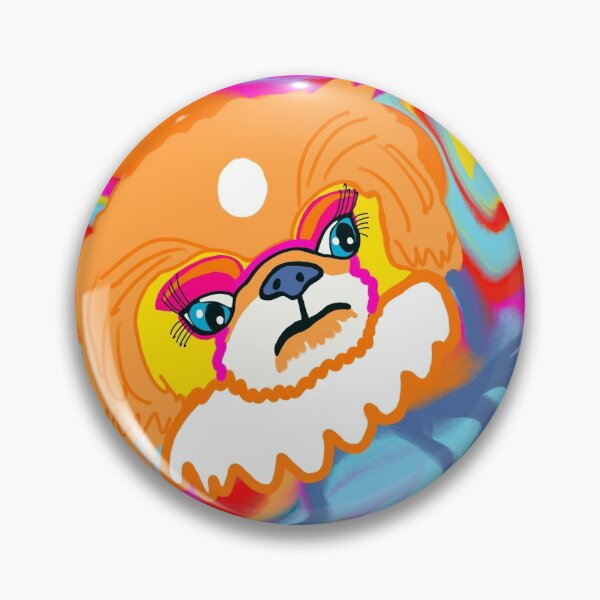 Item preview, Psychedelic Cinder the Clairvoyant Japanese Chin Dog designed and sold by Saratopia.