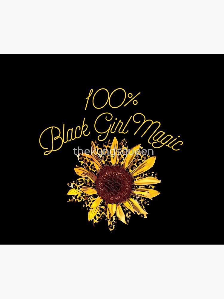 "100% Black Girl Magic Sunflower mit Gepardenmuster" Tagesdecke von