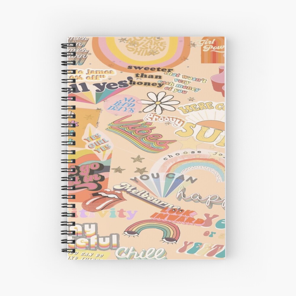 Cute Sticker Collage Spiral Notebook For Sale By Simplebutsweet Redbubble 8755