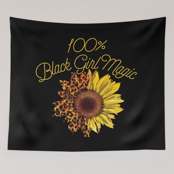 Item preview, 100% Black Girl Magic Sunflower with leopard Print designed and sold by thekyngsqueen.