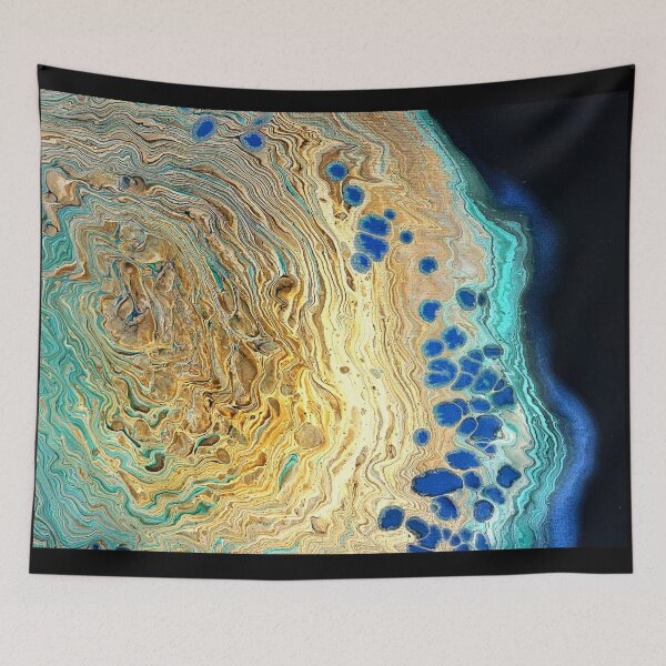 Item preview, Ocean Shimmer Acrylic Pour Painting designed and sold by Ashley Branstetter.
