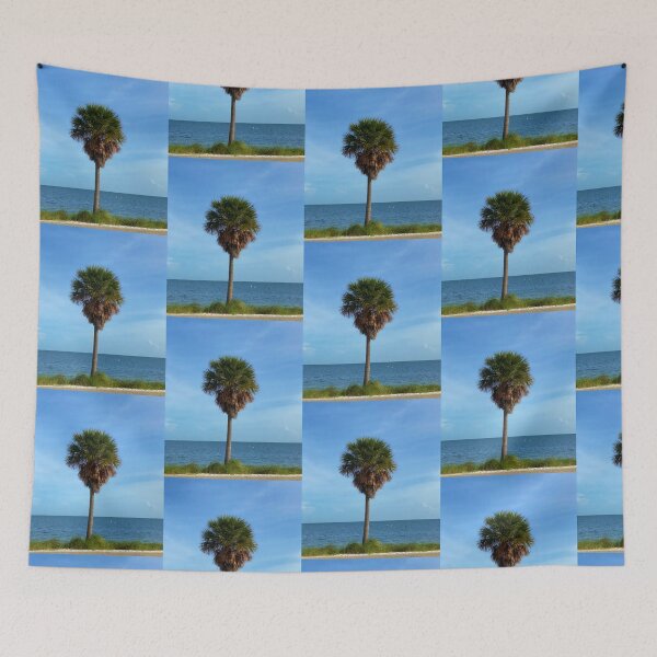 Item preview, Palm blue waves and sky designed and sold by Rustic Valley Studio.