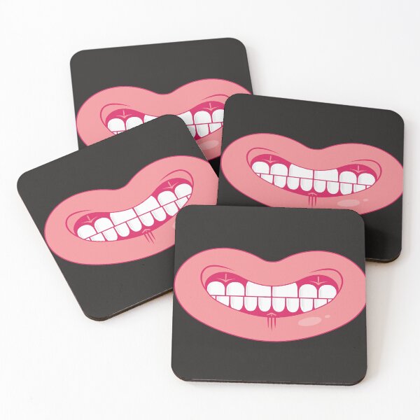 Item preview, Cute Funny Smiling White Cotton Masks , Pink designed and sold by Ouais Malak.