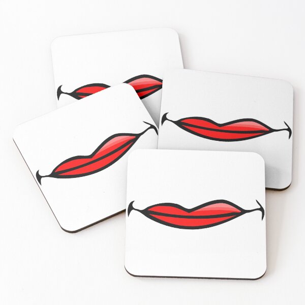 Item preview, Red Lips Funny Smiling White Cotton Masks designed and sold by Ouais Malak.