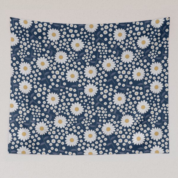 Item preview, Daisy Flower Navy designed and sold by cerisierstudio.