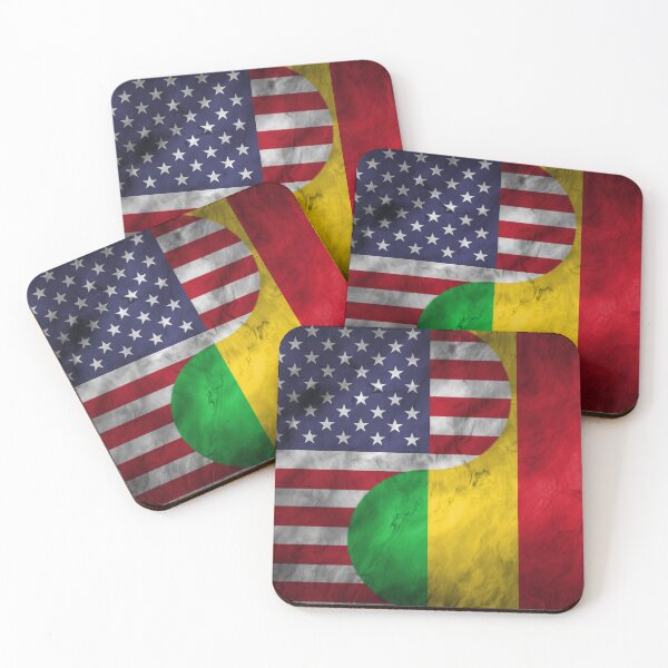 Item preview, USA and Mali Dual Flag Yin Yang Combination designed and sold by ockshirts.