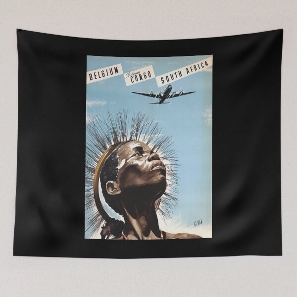 Item preview, Belgium Congo Soth Africa vintage travel poster designed and sold by stickart-marek.