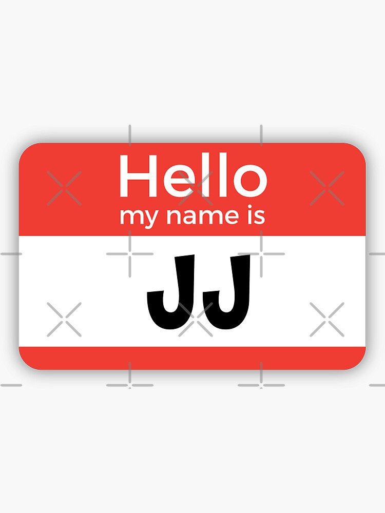 "JJ name " Sticker for Sale by rachelfein Redbubble