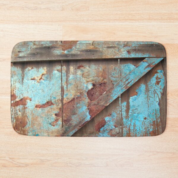Item preview, Primitive Western Country Barn Door Rustic Turquoise Barnwood  designed and sold by LEILA ART SPACE.