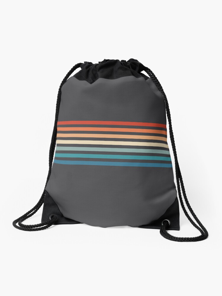 Thumbnail 1 of 3, Drawstring Bag, 70s Vintage Retro Stripes designed and sold by ind3finite.