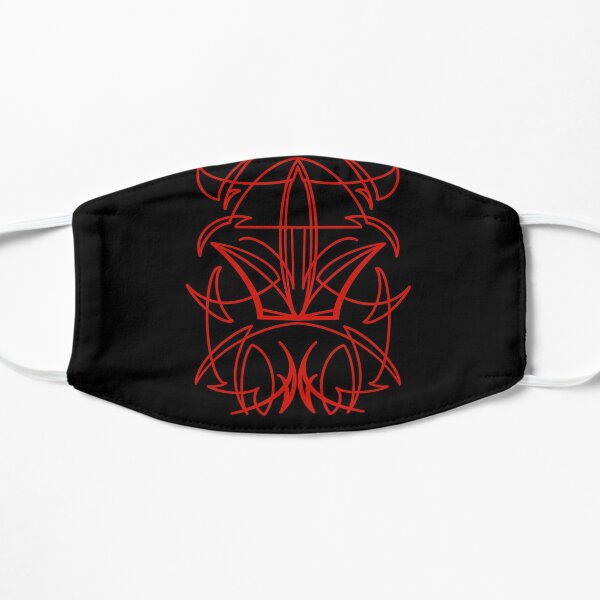 Red Pinstripe Flat Mask