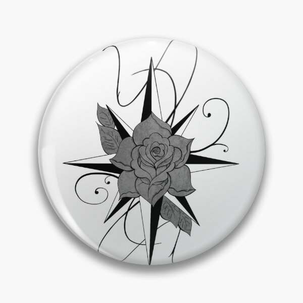 Item preview, Tattoo Style - Compass Rose Black and White designed and sold by alecoelho1.