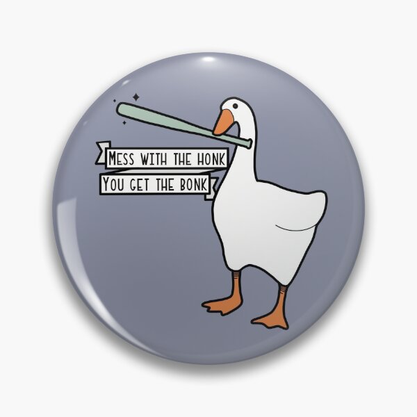 “Mess With The Honk” Goose Sticker | White Orange & Teal Pin