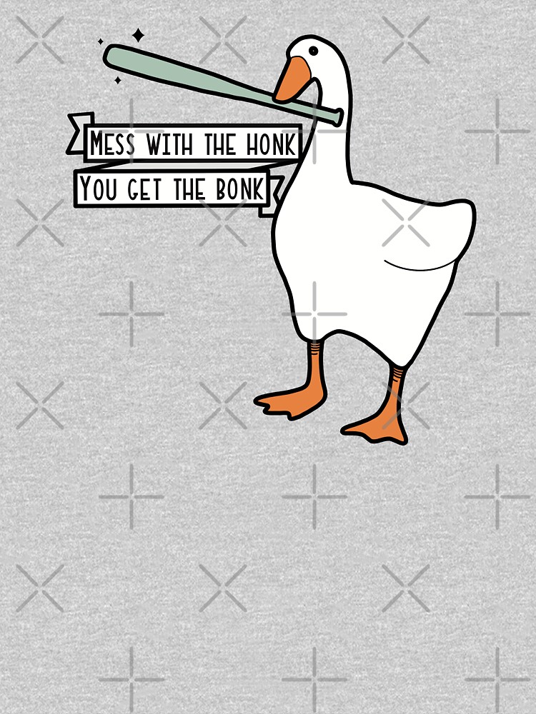 Mess With The Honk” Goose Sticker | White Orange & Teal