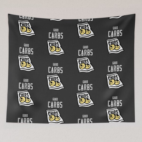 Item preview, Good Carbs. Chips. Funny Food. Dark background. designed and sold by shirtdan.