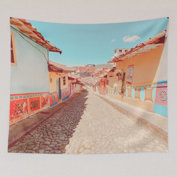 Item preview, Road Between Houses Under Blue Sky designed and sold by Savleub.