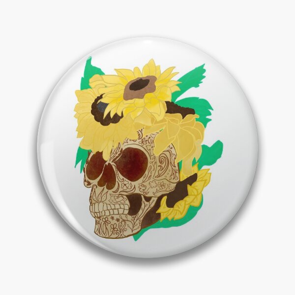 Item preview, Skull and Sunflowers  designed and sold by jessieartsdaily.