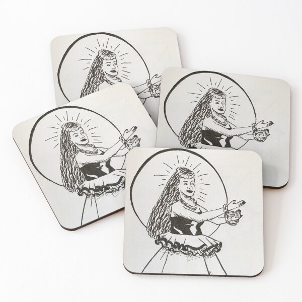 Item preview, Hula dancer ink drawing designed and sold by AudreyBagelArt.