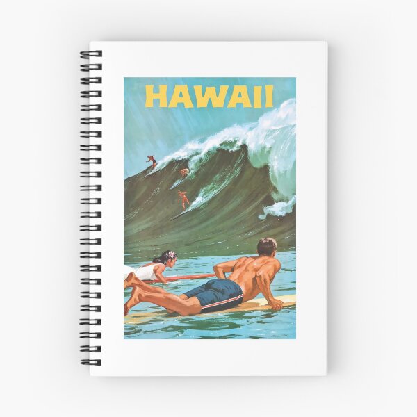 Item preview, 1960 HAWAII Big Wave Surfing Travel Poster designed and sold by retrographics.