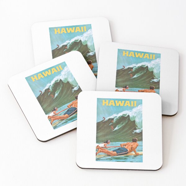 Item preview, 1960 HAWAII Big Wave Surfing Travel Poster designed and sold by retrographics.