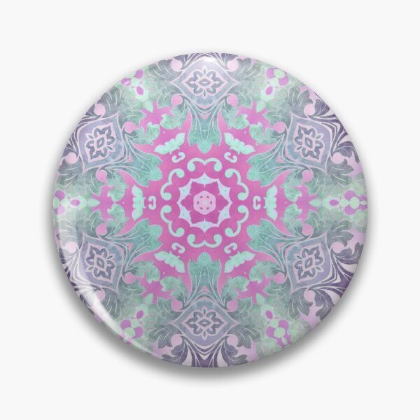 Item preview, 1980s girly preppy bohemian pattern ombre pink grey damask designed and sold by LEILA ART SPACE.