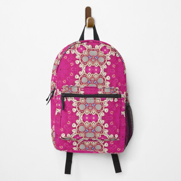 Item preview, hippie chic bohemian indian pattern seashells pink fuschia mandala designed and sold by LEILA ART SPACE.