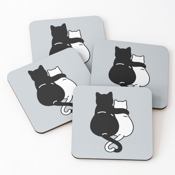 Item preview, Black and white cats snuggled up together designed and sold by headpossum.