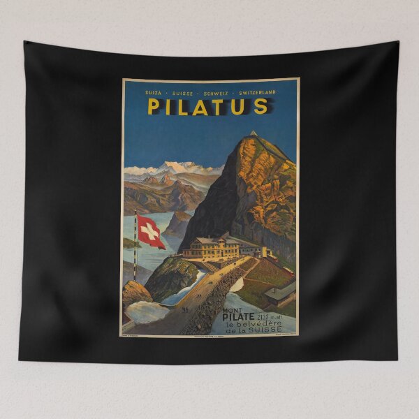 Item preview, Pilatus vintage travel poster designed and sold by stickart-marek.