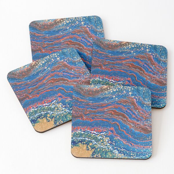 Item preview, Sunset Waters Acrylic Pour Painting designed and sold by Ashley Branstetter.